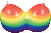 Rainbow Jumbow Boobie Shape Novelty Candle