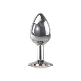 Adam and Eve Metallic Butt Plug with Clear Gem Base