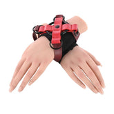 Sportsheets S&M Exs & Ohs Cross BDSM Cuffs Restraints Red/Black