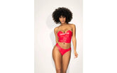 Mapale 2 in 1 Vinyl Bustier and Thong Set Red
