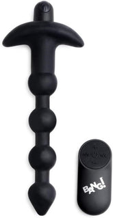 XR Brands Bang Remote Control Vibrating Anal Beads Black