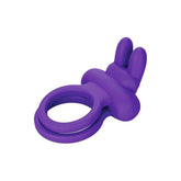 Adam & Eve ROCKIN RABBIT Vibrating Cock & Balls Ring Purple