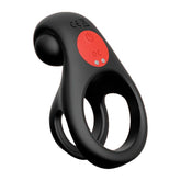 Icon Brands Red Dot V2 Vibrating Cock and Ball Ring Black