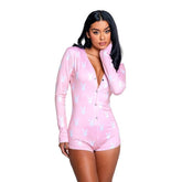 Playboy Slumber Bunny Sexy Womens Romper Pink