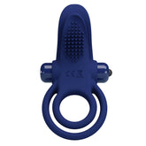 Pretty Love Bronson Silicone Vibrating Cock Ring Navy Blue