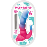 Hott Products Dicky-Raptor 6 Inch Vibrating Dildo Pink/Blue