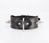 Love In Leather BDSM Collar With Long Spikes