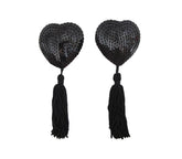 Love In Leather Heart Shape Nipple Tassels