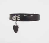 Love In Leather Heart Pendant Faux Leather Choke