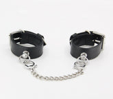 Love In Leather Silver Tip Leather Wrist Cuffs