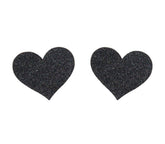 Love In Leather Glitter Heart Womens Nipple Covers
