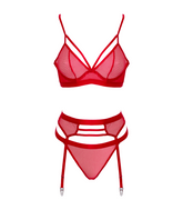 Muse Lingerie Fetish Play Sexy Bra and Panty Set Red