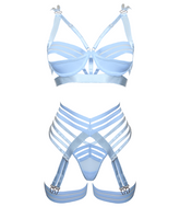Muse Fetish Play Sexy Womens Lingerie Set Blue