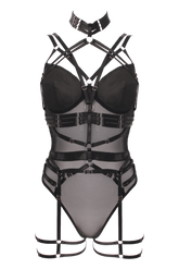 Muse Lingerie 3 Piece Bodysuit With Elastic Brace Top