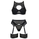 Muse 5-Piece Fetish Play Sexy Womens Lingeri Set Black
