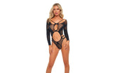 Pink Lipstick Sexy Butterfly Net Womens Bodysuit OS