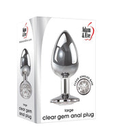 Adam & Eve Clear Gem Base Metal Anal Plug Medium