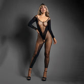 Fantasy Lingerie SHEER PREMONITION Crotchless Bodystocking OS