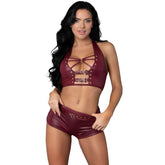Exposed Lingerie Thalia Burgundy Tease Two Piece Set