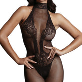 Le Desir Fishnet & Lace Bodystocking Black