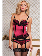 Seven 'til Midnight Stretch Satin and Lace Bustier and Panty