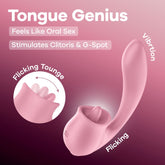 Satisfyer Tongue Genius Vibrator with Clit Stimulator