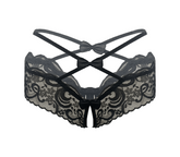 Love In Leather Womens Crotchless Panties OS