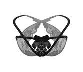 Love In Leather Crotchless Panties With Adjustable Slider OS