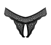 Love In Leather Sexy Crotchless Panties Black