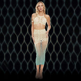 Xgen LAPDANCE Green Goddess 2 Piece Stockings Skirt Set OS