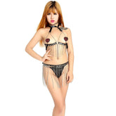 BDStyle Leather Chain Bra & G-String Bondage Clubwear