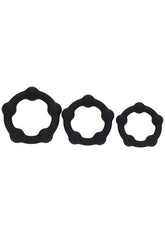 Shots LEVELZ Beaded Silicone Cock Ring Set of 3 Sizes