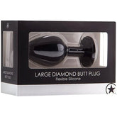Ouch! Large Diamond Butt Plug Black by Shots Toys