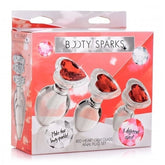 Booty Sparks Red Heart Gem Glass Anal Plug Set by XR Brands