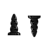 Bottom Line Rubber Butt Plug Black Model 6 by Shots Toys