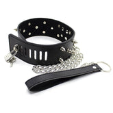 Flat Head Collar Lockable With Full Spikes by BDStyle