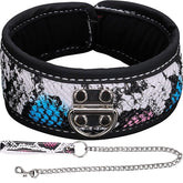 Colorful BDSM Collar With Lead by BDStyle