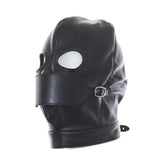 BDStyle Leather Hood Full Mask Eyes & Mouth Detachable