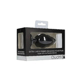 OUCH! XL Ribbed Diamond Heart Plug by Shots Toys