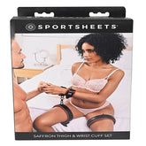 Saffron BDSM Thigh & Wrist Cuff Set by Sportsheets