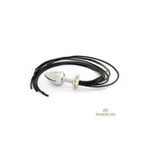 Luxe Black Long Leather Whipbud XL by Rosebuds Jewelry