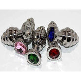 Ribbed Jewelled Butt Plug Small by Hell's Couture
