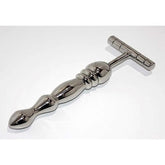 The Ripple T-Bar Extreme Steel Dildo by Hell's Couture