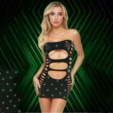 LAPDANCE Midnight Diamond Cutout Sexy Womens Mini Dress OS