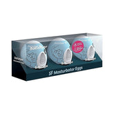 Bubble 3 Piece Male Masturbator Egg Set by Satisfyer