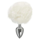 Tailz Semi-Flexible White Bunny Tail Anal Plug by XR Brands