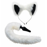 Tailz White Fox Tail Anal Plug and Ears Set by XR Brands