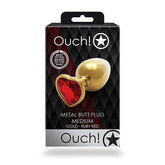 OUCH! Heart Gem Butt Plug - Medium by Shots Toys