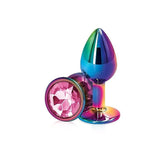 Rear Assets Multi Coloured Gem Base Metal Butt Plug