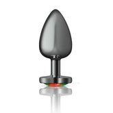 Cheeky Charms Gunmetal Butt Plug with Heart Rainbow Jewel